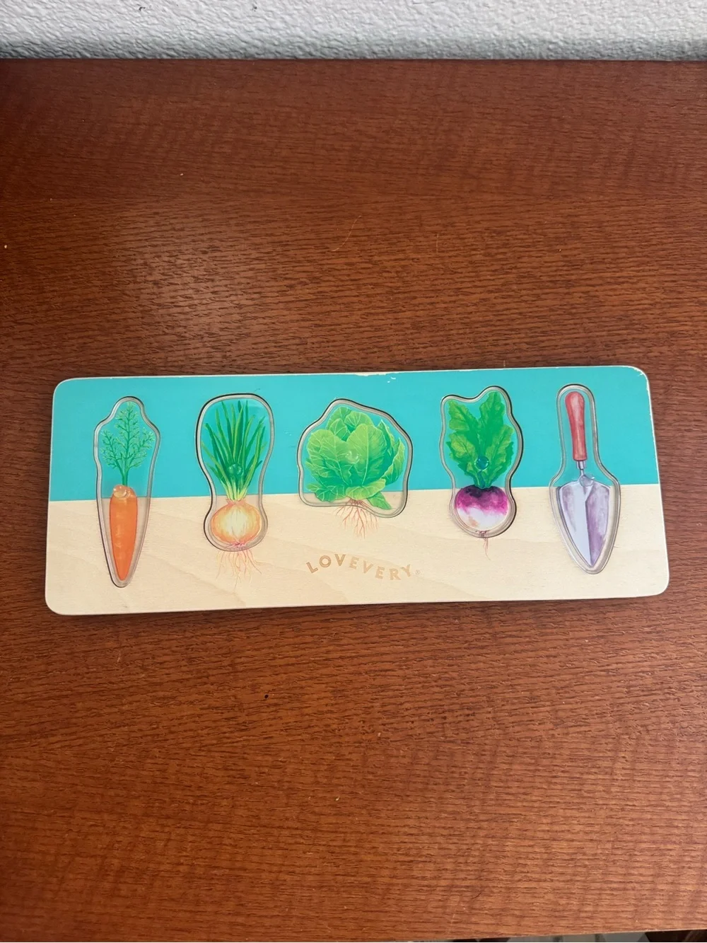 Wood Puzzle with Garden Vegetables - lovevery